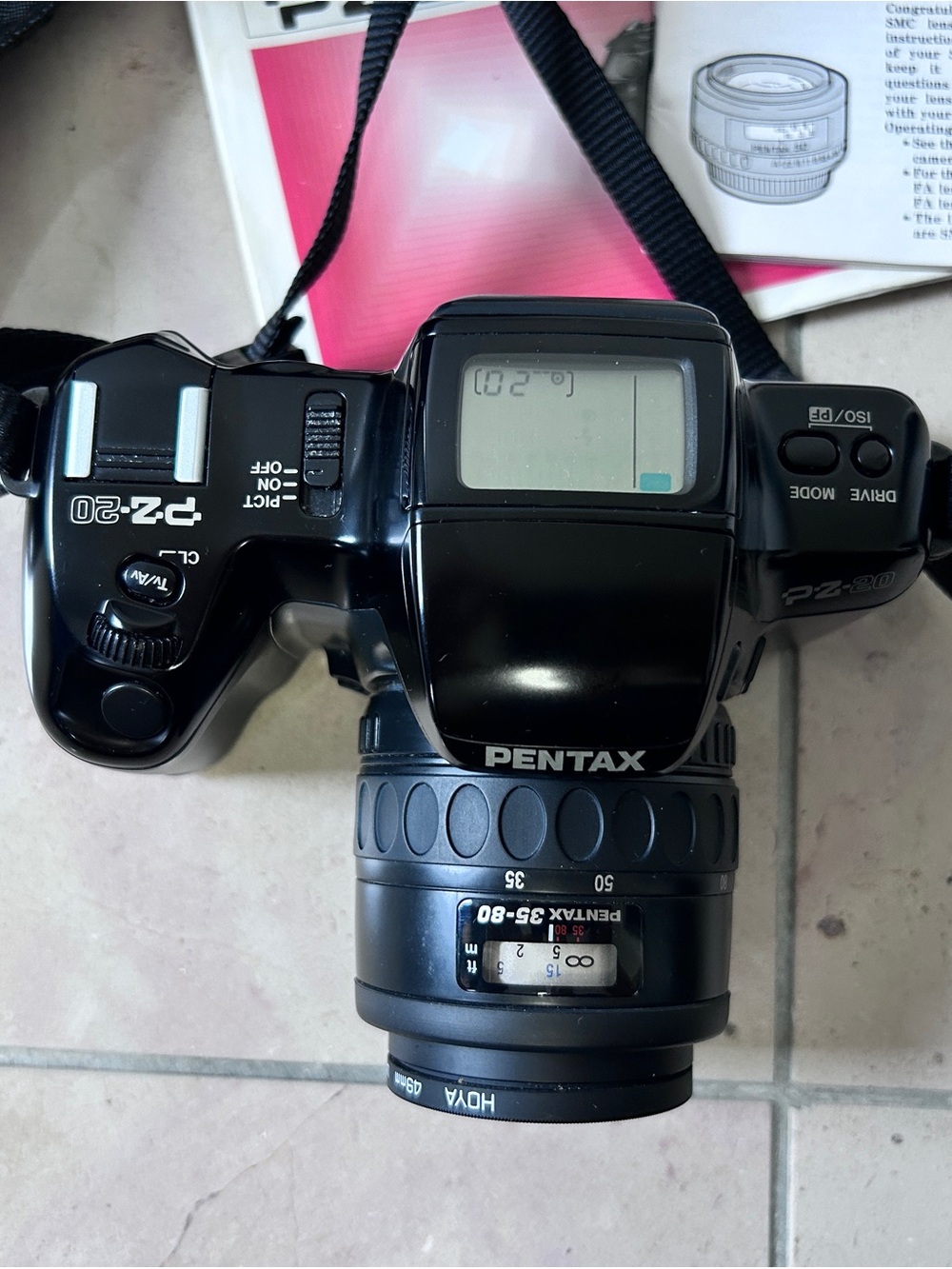 Pentax PZ-20 35mm Film SLR Camera 35-80mm Lens Manuals Lowepro Bag Tested Works - Picture 3 of 8